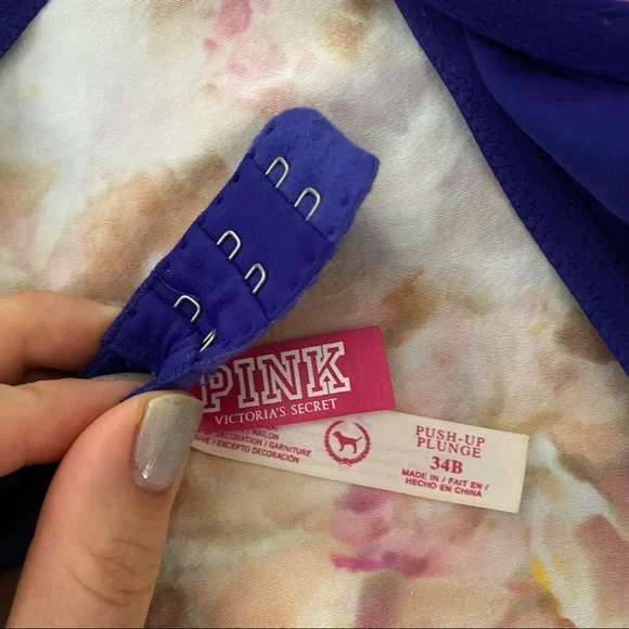 Victoria’s Secret PINK (NWOT) Blue Sequin Plunge Push-Up Bra 34B - Picture 5 of 5